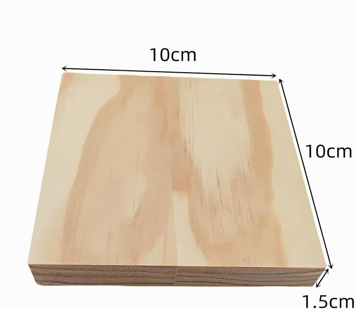 Unlackierte quadratische Holzblöcke zum Basteln, 10 x 10 x 1,5 cm, blanko, Kiefernholzbretter für Ho