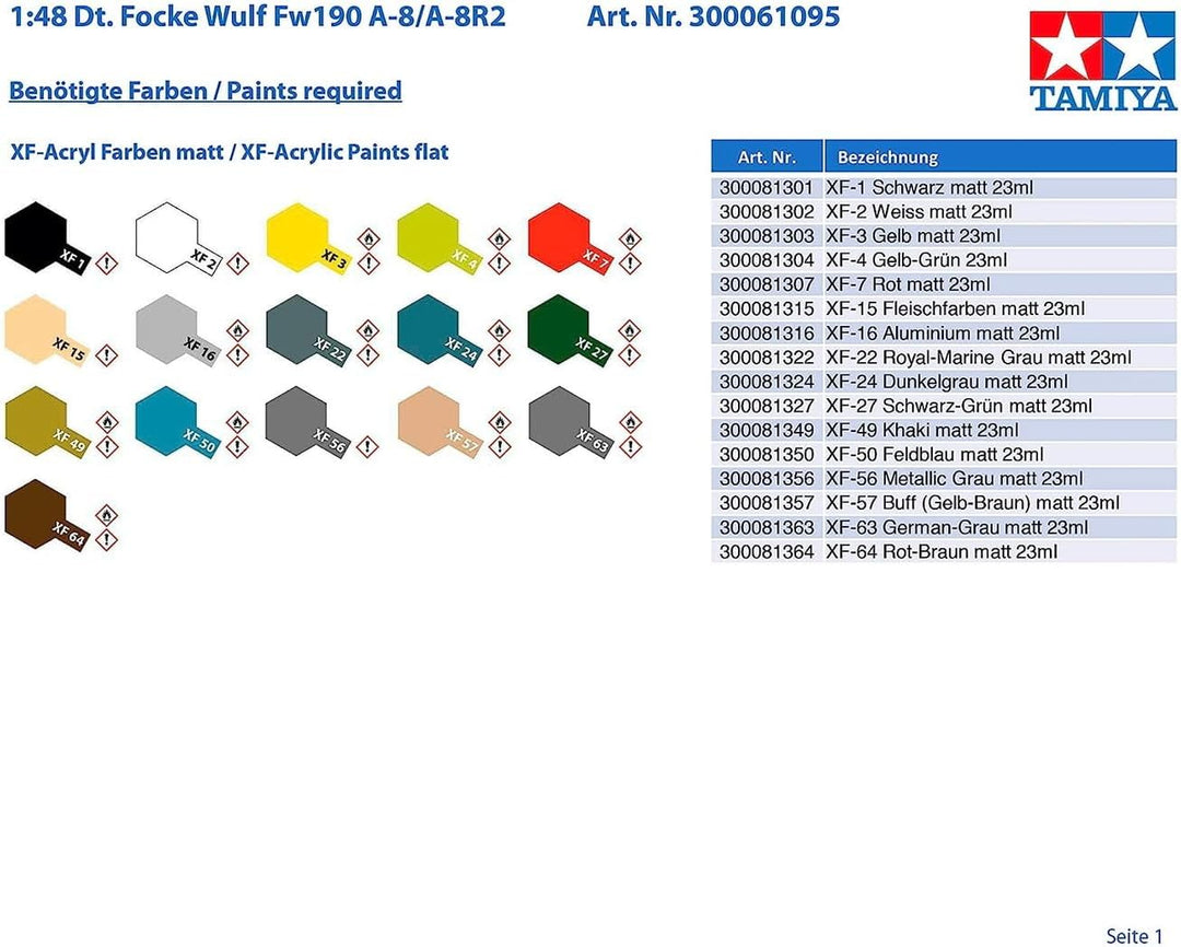 Tamiya 300061095 - 1:48 WWII Deutsche Focke Wulf Fw190 A-8/A-8R2
