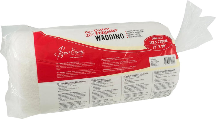 Sew Easy NLW.202 Wattierung, Baumwollmischung, 182.9 x 228.6cm 72 x 90” 182.9 x 228.6cm\ 72 x 90” Ba