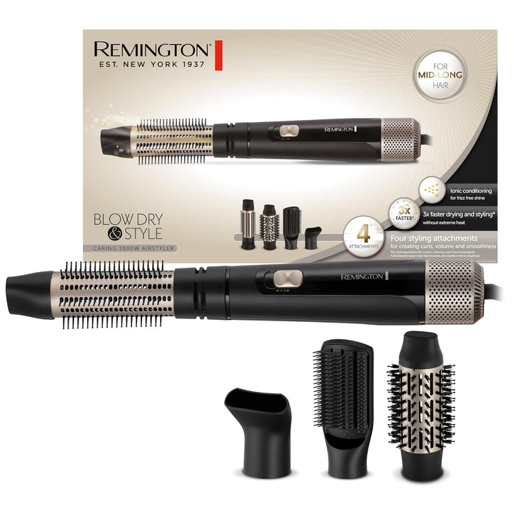 Remington Warmluftbürste [inkl. 4 Aufsätze: 38mm&50mm Rundbürste, Stylingdüse, Flachbürste] Blow Dry