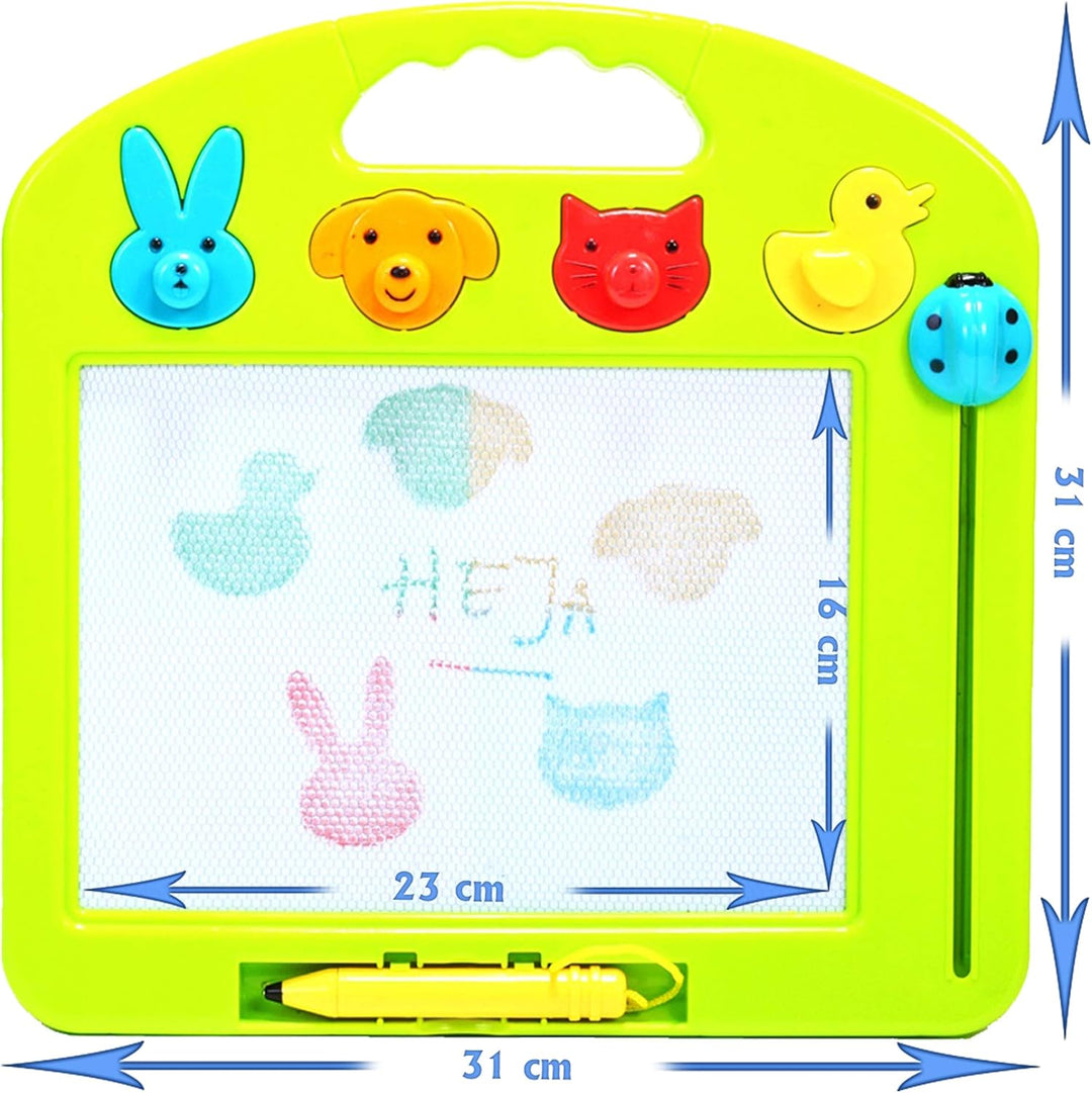 MalPlay Zaubertafel für Kinder | 31 x 31 cm | Bunte Schreibtafel Zeichentafel mit 4 Stempeln | Reise
