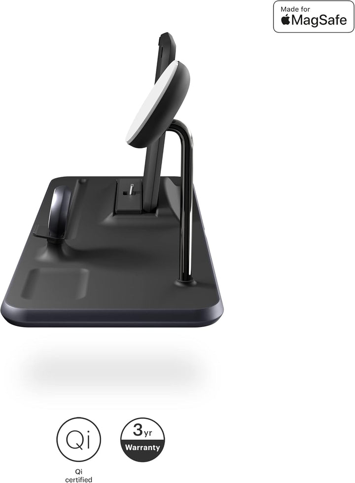 ZENS Aluminium MagSafe Ladestation 4in1 für iPhone, iPad, AirPods, Apple Watch und -Pencil (Qi/Mfi u
