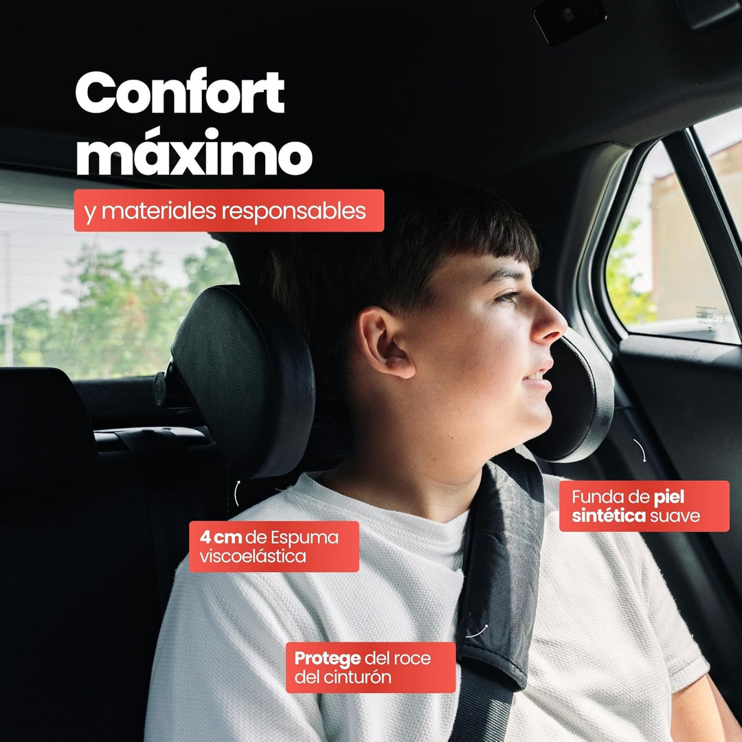 Kopfstütze für Auto, Kind + Gurtschutz, Auto-Kopfstütze, inklusive Autogurt, Kinder-Kopfstütze, Kopf