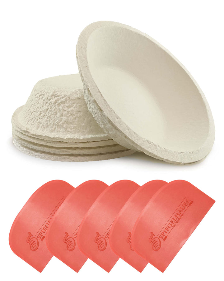 Bäckerei Spiegelhauer 5 Gärkörbchen I 5 Teigschaber Gärkörbchen Set Backset Gross, Backset Gross