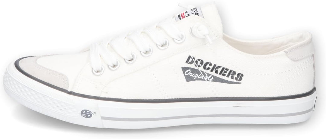 Dockers by Gerli Herren Low-Top Sneaker, Männer Halbschuhe 42 EU Weiss 500, 42 EU Weiss 500