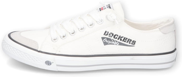 Dockers by Gerli Herren Low-Top Sneaker, Männer Halbschuhe 42 EU Weiss 500, 42 EU Weiss 500