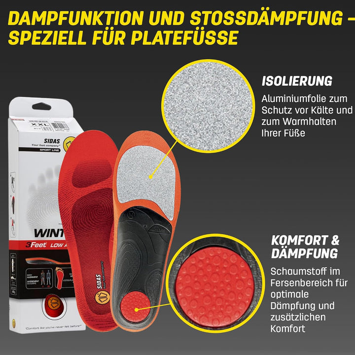 Sidas 3feet Winter Low-einlegesohlen Sohlen XXL Red, XXL Red