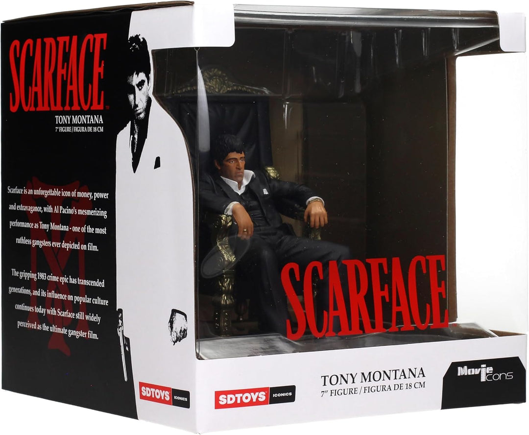 Scarface Tony Montana Figur schwarz/Gold, Bedruckt, aus 100% Kunststoff, in Geschenkverpackung.