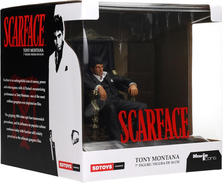 Scarface Tony Montana Figur schwarz/Gold, Bedruckt, aus 100% Kunststoff, in Geschenkverpackung.