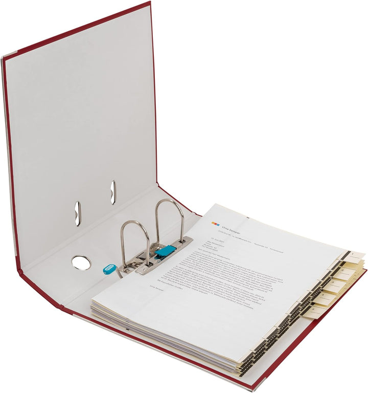 Elba Ordner A4, Smart Pro, 8 cm breit, Kunststoff aussen, bordeaux, 10 Stück bordeaux A4, breit, bor