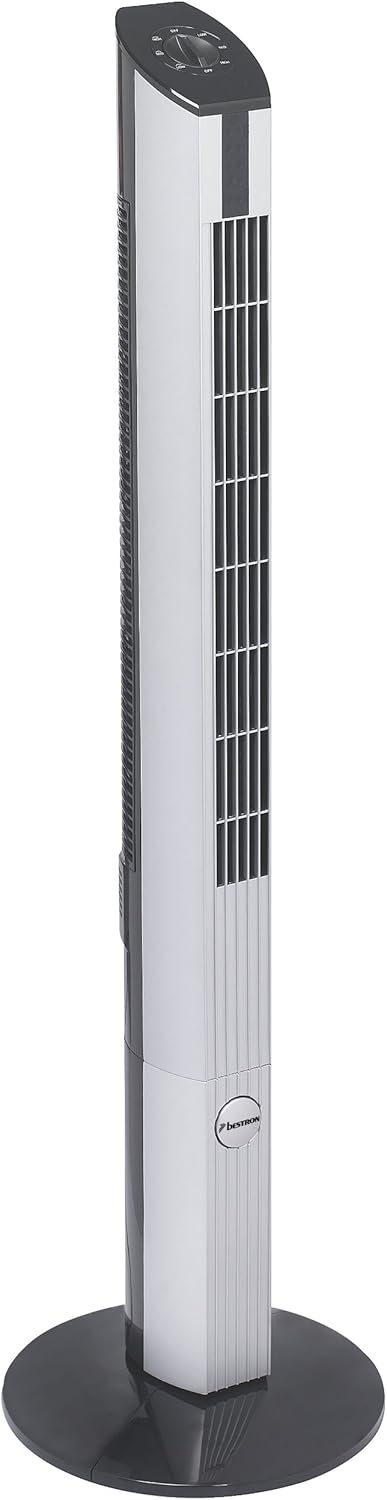 Bestron Design-Turmventilator mit Schwenkfunktion, Höhe: 107 cm, 50 W, Schwarz/Grau