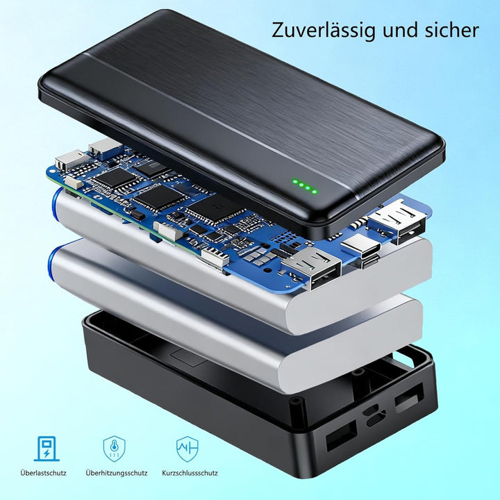 Ahigh 20000mAh Akku für Beheizte Weste, 5V 2A Externe Akku Powerbank für Heizweste, Jacke, Hose, Man