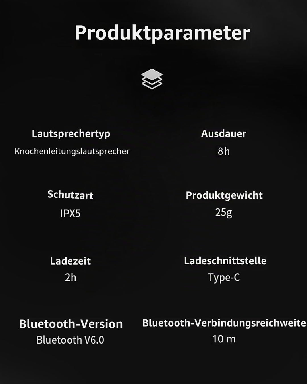 GKEAPZA Knochenleitungskopfhörer mit Bluetooth 6.0, IPX5, schweissresistente Sport-Ohrhörer, geeigne