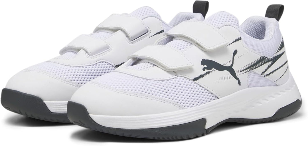 PUMA Unisex Kinder Varion Ii V JrIndoor Court Shoe 29 EU White Shadow Gray, 29 EU White Shadow Gray