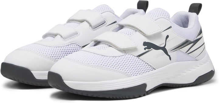 PUMA Unisex Kinder Varion Ii V JrIndoor Court Shoe 29 EU White Shadow Gray, 29 EU White Shadow Gray