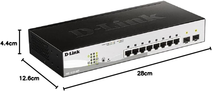 D-Link DGS-1210-08P/E Gigabit Smart Switch (8-Port, 2x SFP, 65W PoE-Budget) 10 Port|8x1G PoE(65W)|2x