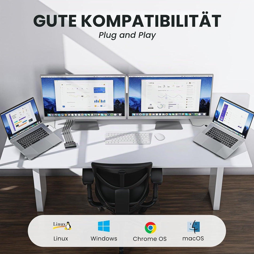 USB 3.0 Switch 4 PC, YOUTINGHDAV 4 in 4 out USB Switch 3.0, USB Switch Box für Tastatur, Maus, Druck