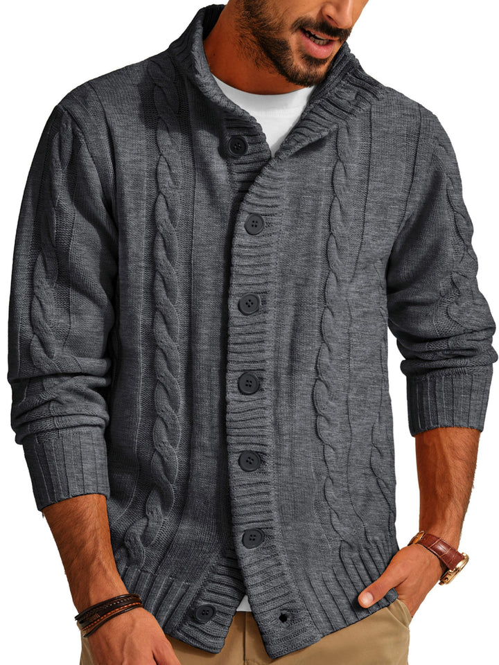PJ PAUL JONES Herren Strickjacke mit Knopfverschluss Zopfmuster Strickjacke Cardigan mit Gerippter S