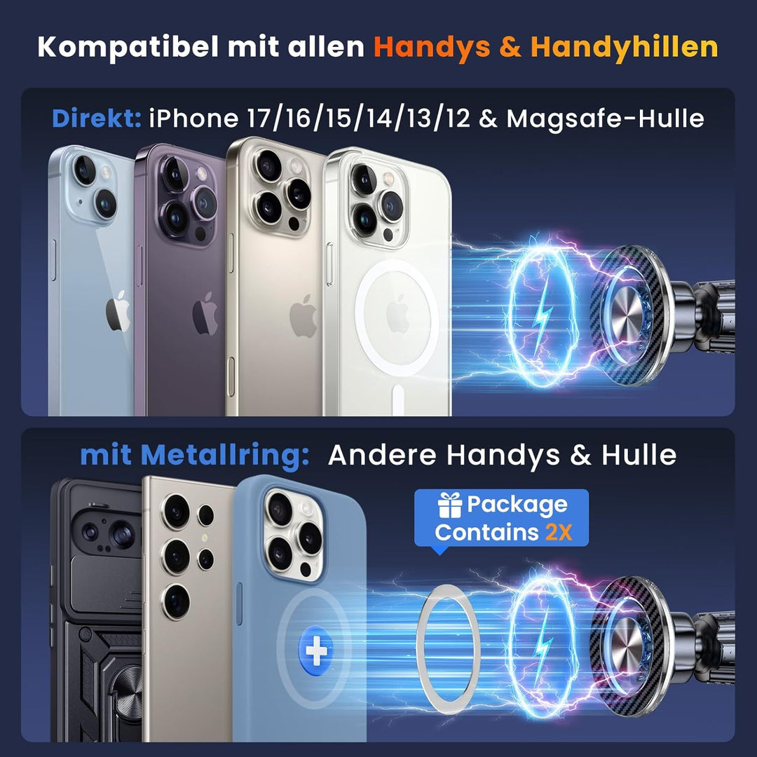 Handyhalterung Auto Saugnapf Für MagSafe Autohalterung Magnetische Handy Halterung Auto [2026 Upgrad