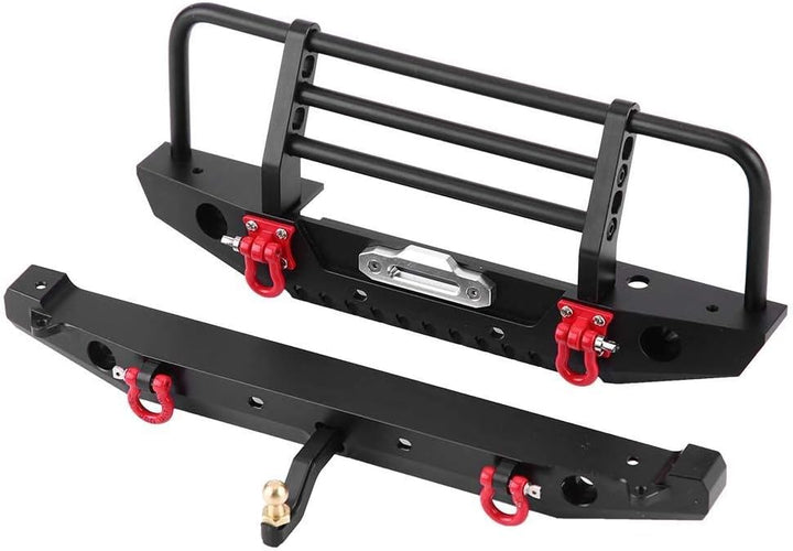 Dilwe RC Auto Stossstange, Metall Front/Heckstossstange mit LED-Leuchten für Traxxas Trx-4 für SCX10