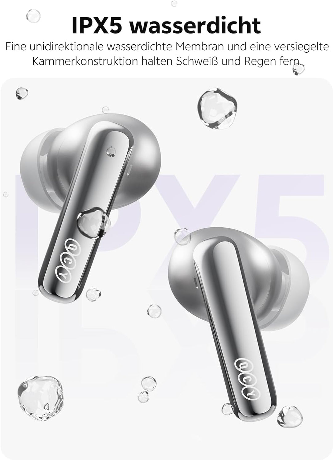 QCY MeloBuds N70 Bluetooth Kopfhörer mit Adaptive Hybride Geräuschunterdrückung,-56dB Noise Cancelli