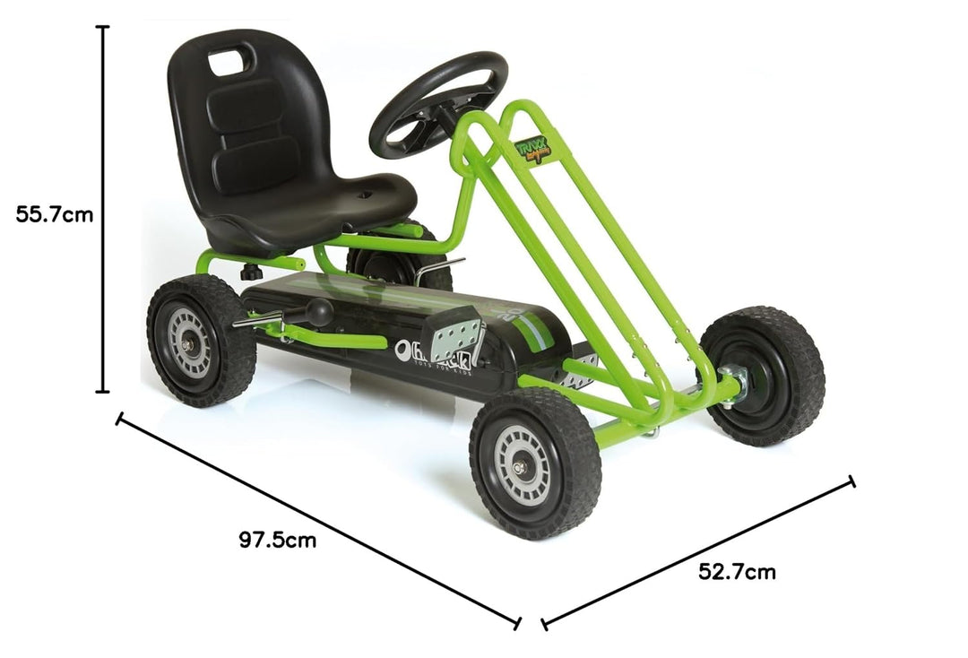 hauck Go-Kart Lightning für Kinder ab 4 Jahren bis 50 kg Köpergrösse 90-110 cm, Tretauto mit Handbre