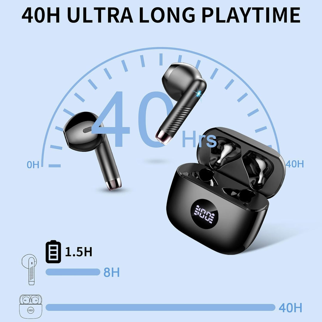 Kopfhörer Kabellos Bluetooth 5.4, Bluetooth Kopfhörer HiFi Stereo mit 4 ENC Noise Cancelling Mic, 40