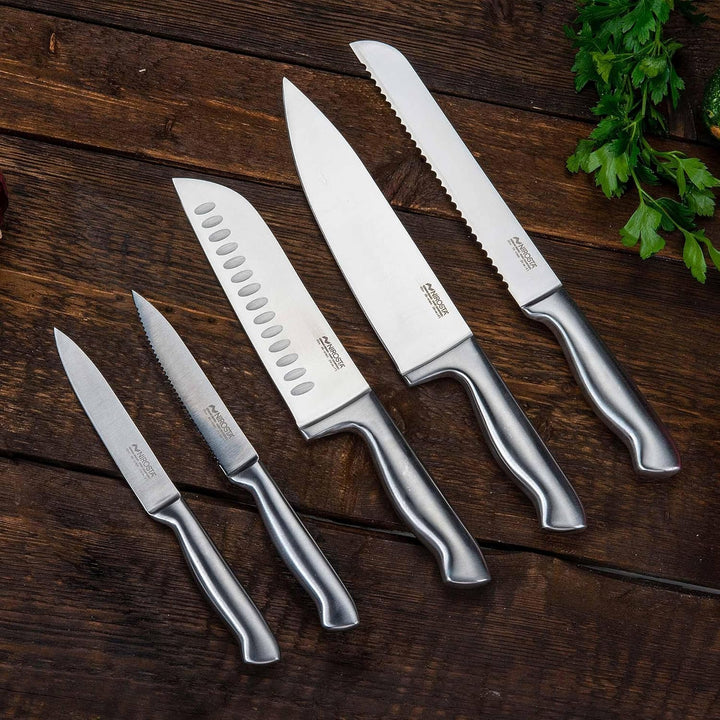 Nirosta STAR 5er Set - Premium Edelstahl-Messer mit Funktionsteil, handlicher Griff für jede Gelegen