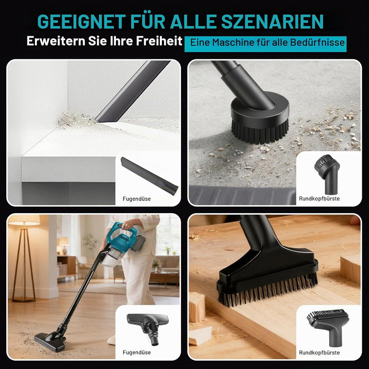 Akku Handstaubsauger für Makita 18V, 16000 Pa Staubsauger mit 0,7L Grosser Staubbehälter, 5-in-1 Tra