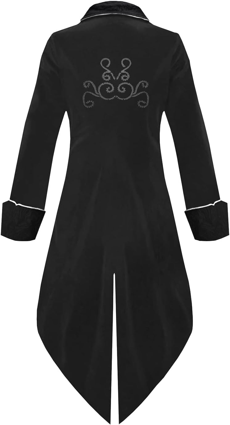 Herren Mittelalter Steampunk Jacke Gothic Frack Mantel Faschingskostüme,Renaissance Retro viktoriani