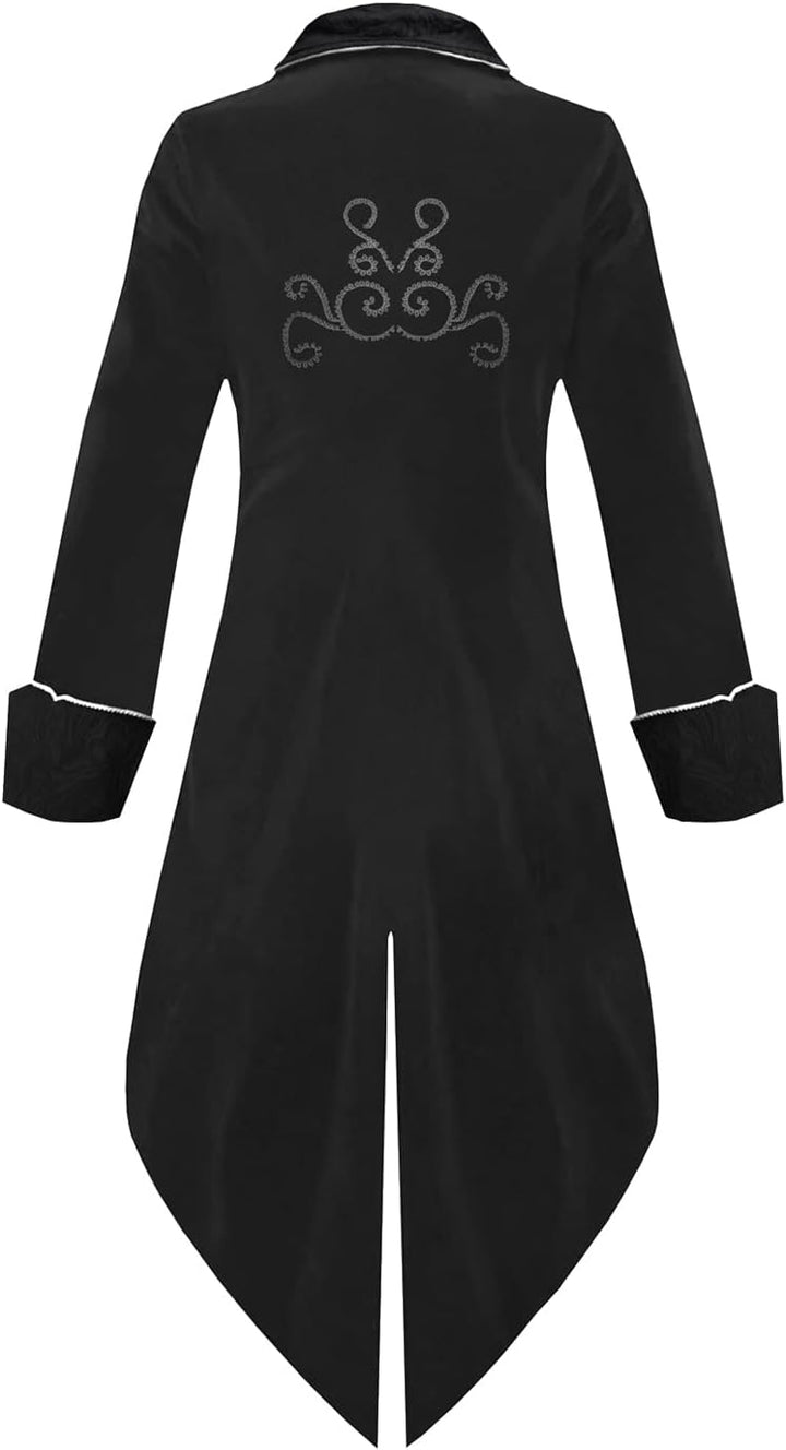 Herren Mittelalter Steampunk Jacke Gothic Frack Mantel Faschingskostüme,Renaissance Retro viktoriani