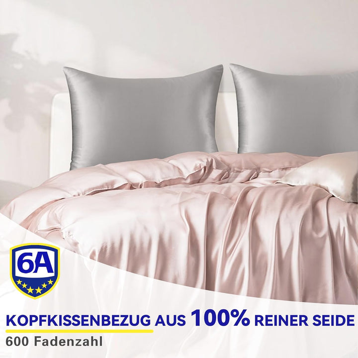 SeidenKissenbezug 40x60,Jaciu Kissenbezüge aus Seide,für Haar und Haut Beide Seiten Echte Seide Kiss