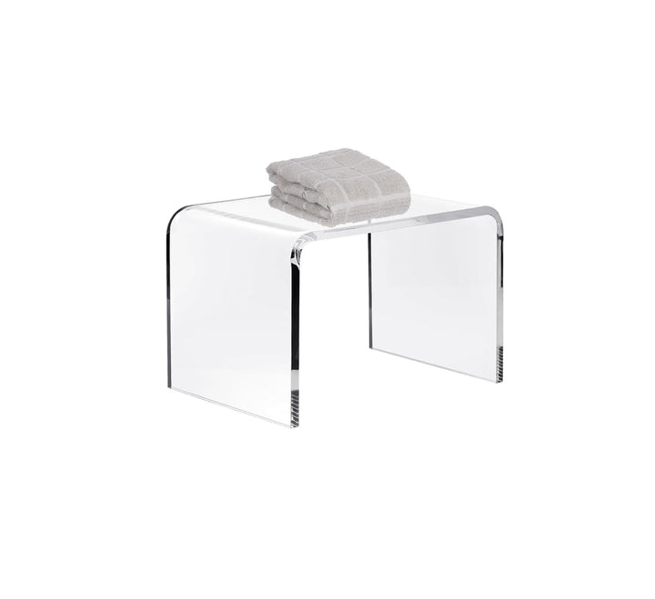 Acryl Badhocker, Transparenter Acryl Duschhocker,U-förmiger Acryltisch Fusshocker,Verdickter Klarer