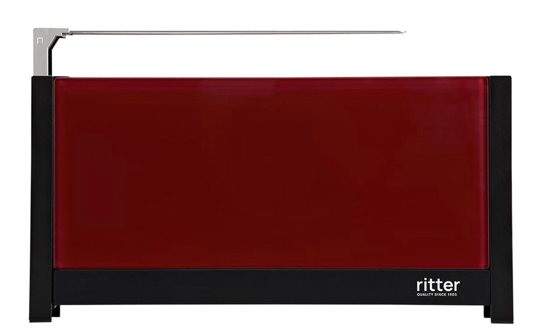 ritter volcano 5 Langschlitz-Toaster mit Brötchenaufsatz, extra schmal, Made in Germany, Rot Rot Toa