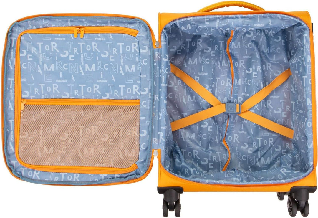 American Tourister Pulsonic - Spinner S, Erweiterbar Handgepäck, 55 cm, 40.5/43.5 L, Gelb (Sunset Ye