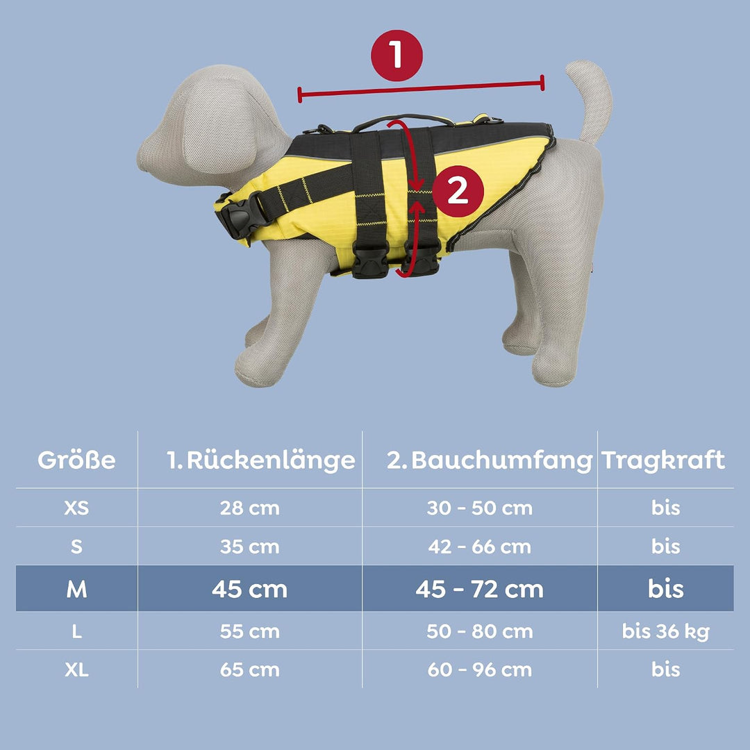 Trixie 30127 Schwimmweste für Hunde, M, schwarz/gelb schwarz/gelb M(1er Pack), schwarz/gelb M(1er Pa