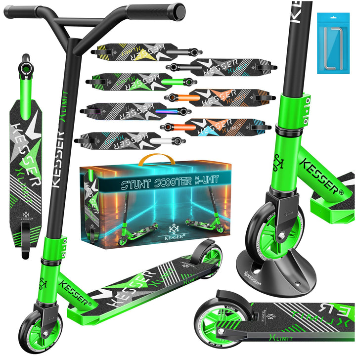 KESSER® Stunt Scooter X-Limit - 360° Lenkung Robuster Funscooter Stuntscooter mit ABEC 9 Kugellagern