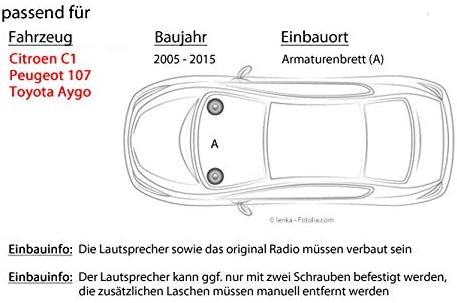 Lautsprecher Einbauset passend mit JBL Stage2 424 2-Wege 10cm Koax Auto Einbauzubehör für Toyota Ayg
