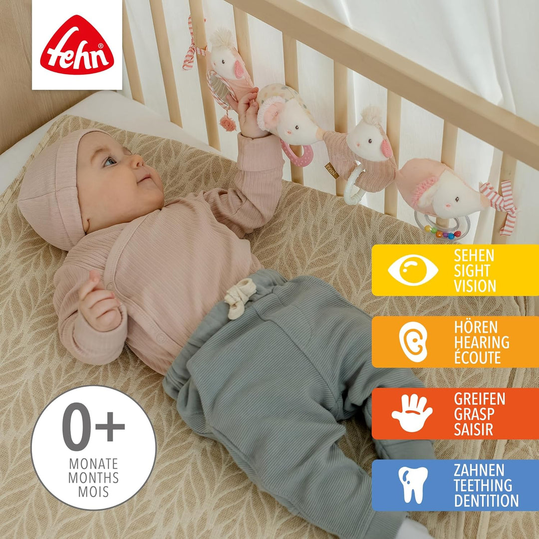 Fehn Kinderwagenkette feehnLAND, Babyspielzeug mit Rassel und 2 Klemmen | Flexibel an Kinderwagen, B
