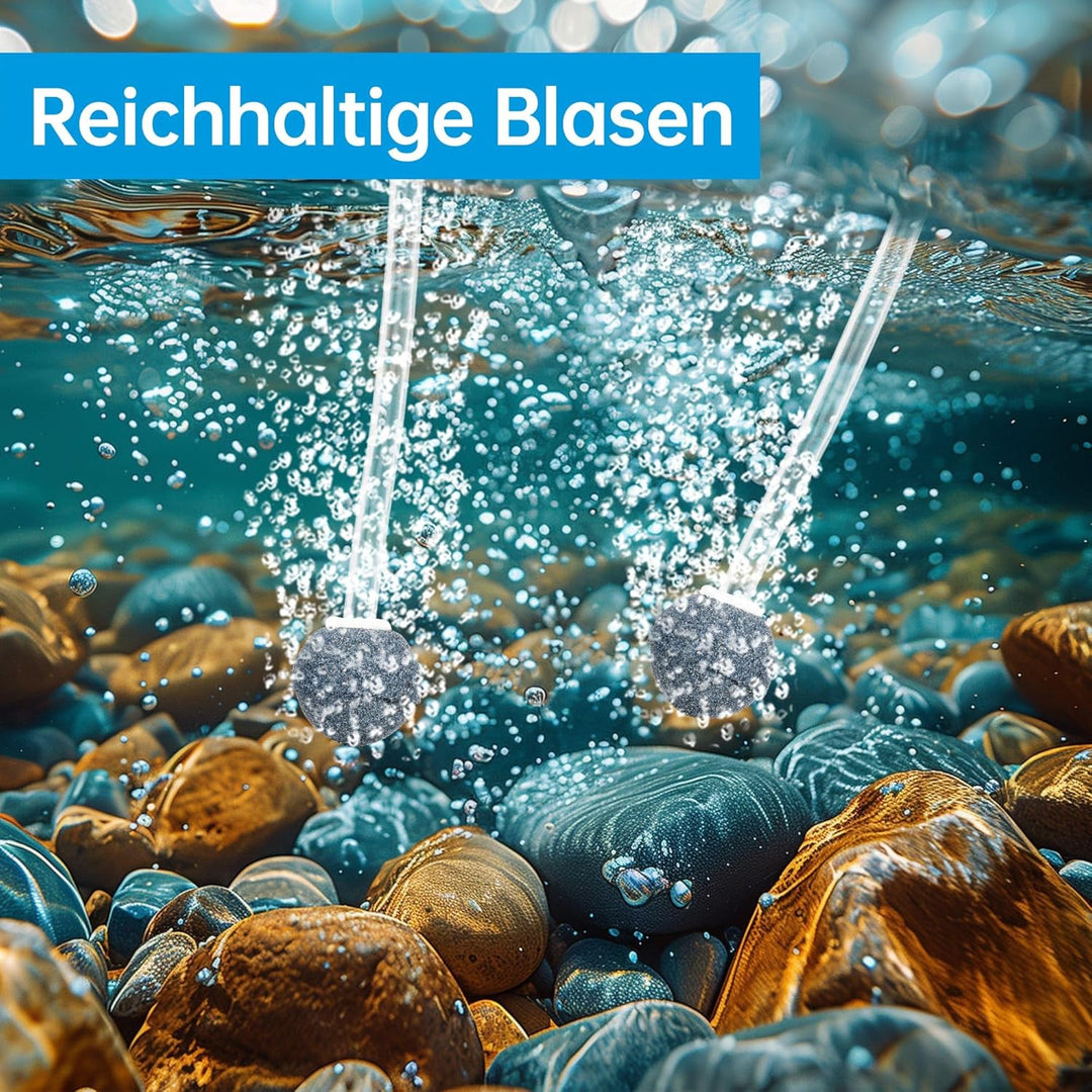 Biling Teichbelüfter Solar mit 2200mAh Akku, 2.5W Solar Sauerstoffpumpe für Teich mit 3m Silikon-Sch