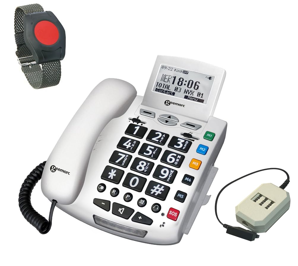 G-TELWARE® (ELDAT-Variante!) 2024er Modell Seniorentelefon Senioren-Notruf-Telefon mit Funk-SOS-Send