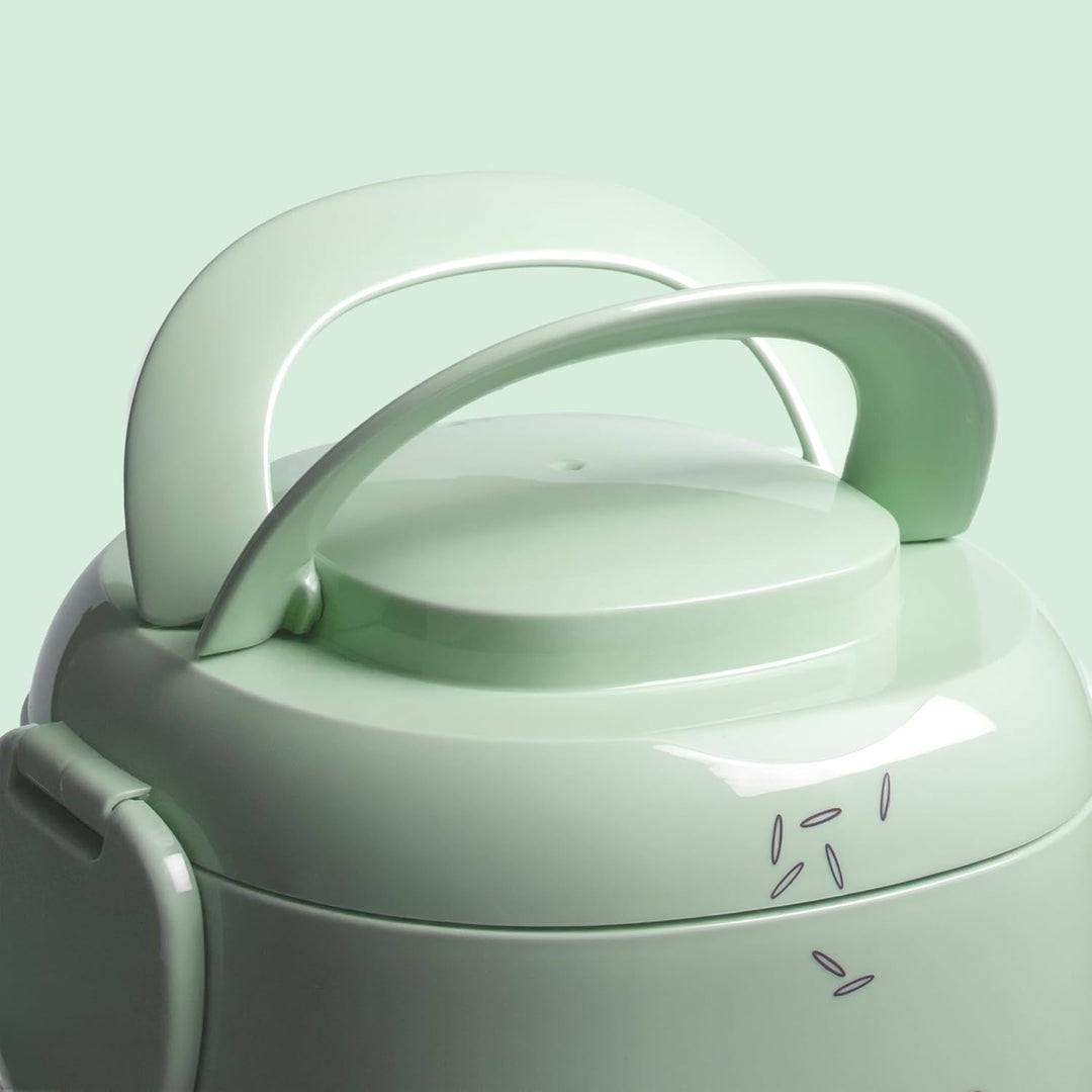 REISHUNGER Mini Reiskocher, salbeigrün | 0,3 L - 1-2 Portionen | hochwertige Keramikbeschichtung - P