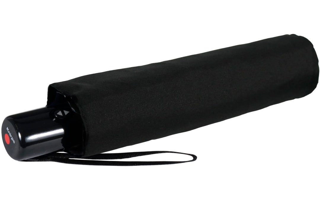 Knirps Regenschirm Slim Duomatic - klein und leicht mit Auf-Zu Automatik - Black Schwarz, Schwarz