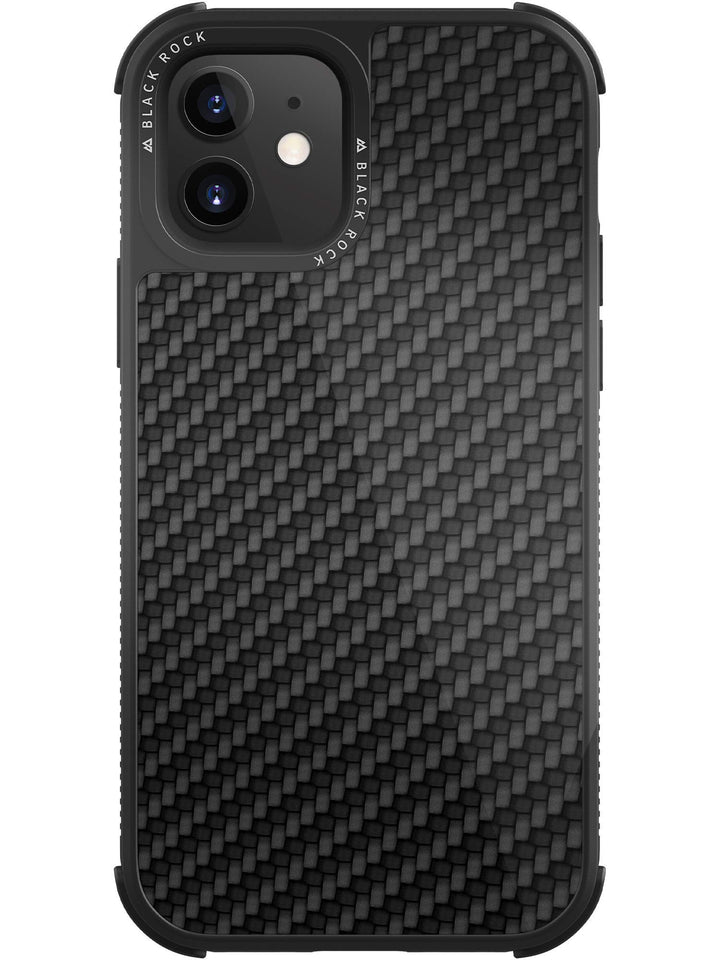 Black Rock - Handyhülle Robust Case Real Carbon Hülle passend für Apple iPhone 12 Mini I Karbon, Fib