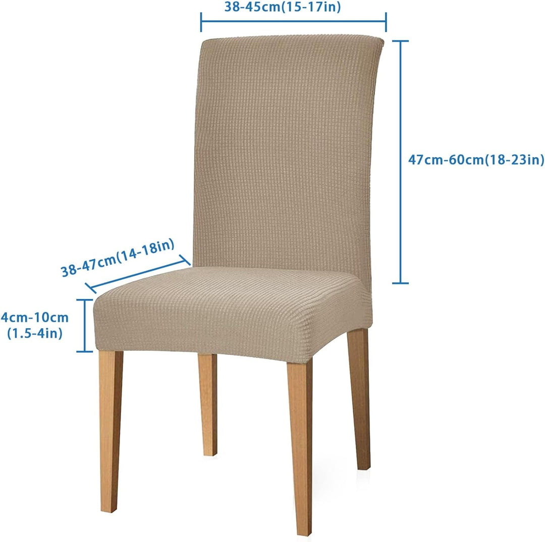 EBETA E Stuhlhussen 6 Stück, Elastische Stuhlbezug, Stretchhusse Stuhlüberzug Jacquard Hussen für Ho