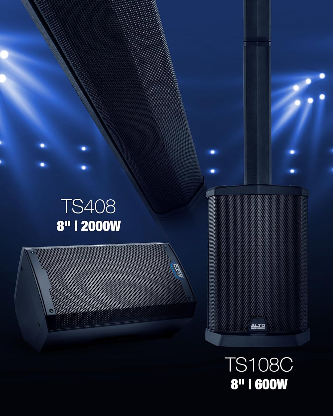 ALTO TS408 2000 Watt 8-Zoll Aktiver PA-Lautsprecher mit 3-Kanal Mixer, Bluetooth Streaming, Drahtlos