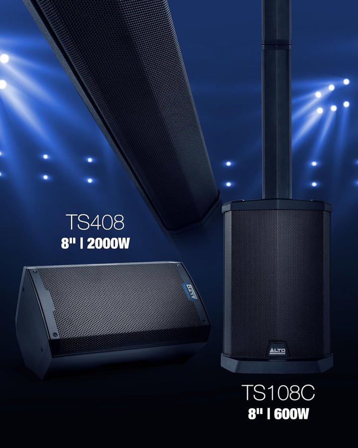 ALTO TS408 2000 Watt 8-Zoll Aktiver PA-Lautsprecher mit 3-Kanal Mixer, Bluetooth Streaming, Drahtlos