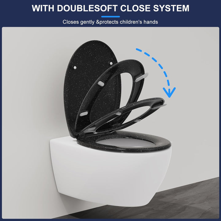 YEAUPE PRO Toilettendeckel mit Absenkautomatik, WC Sitz UV-beständig, klodeckel mit Quick-Release-Fu