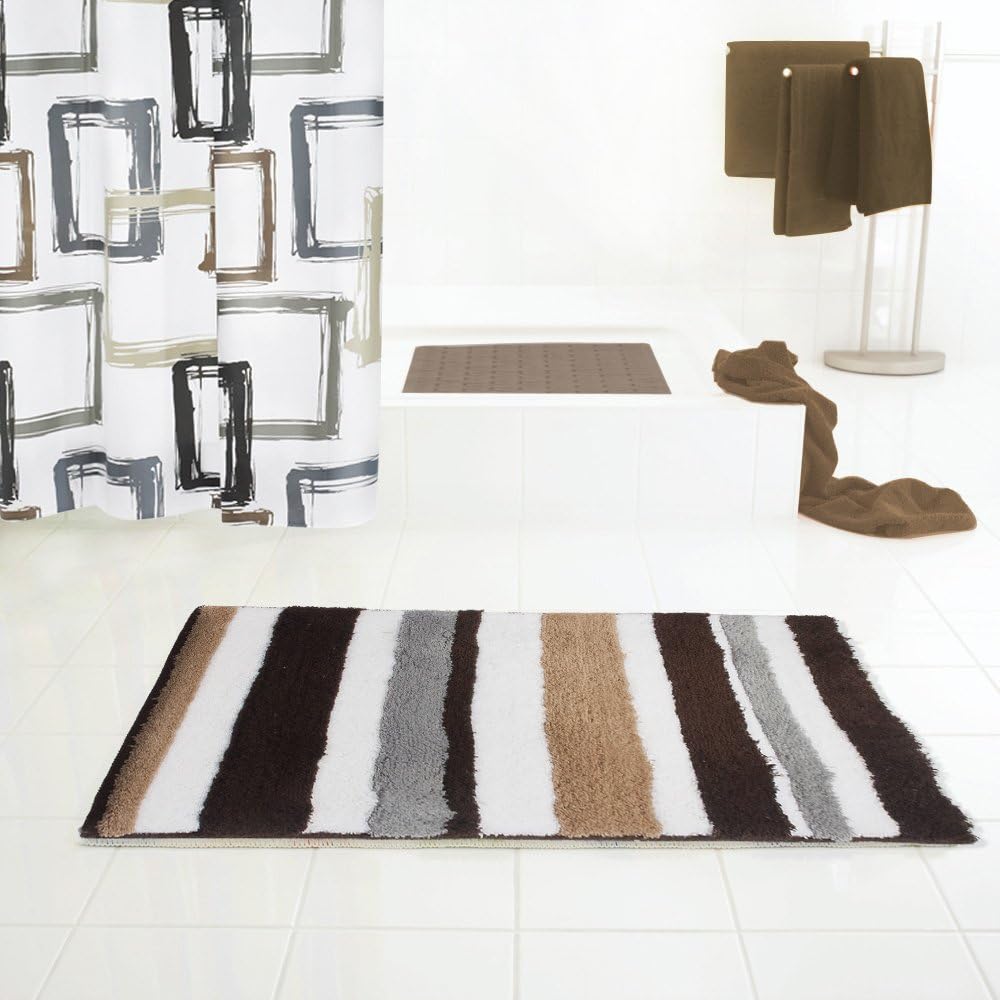 Ridder 72801070-350 Badezimmerteppich, Vorleger mit Ausschnitt ca. 50x50 cm, Tutu, grau/schwarz 50 x