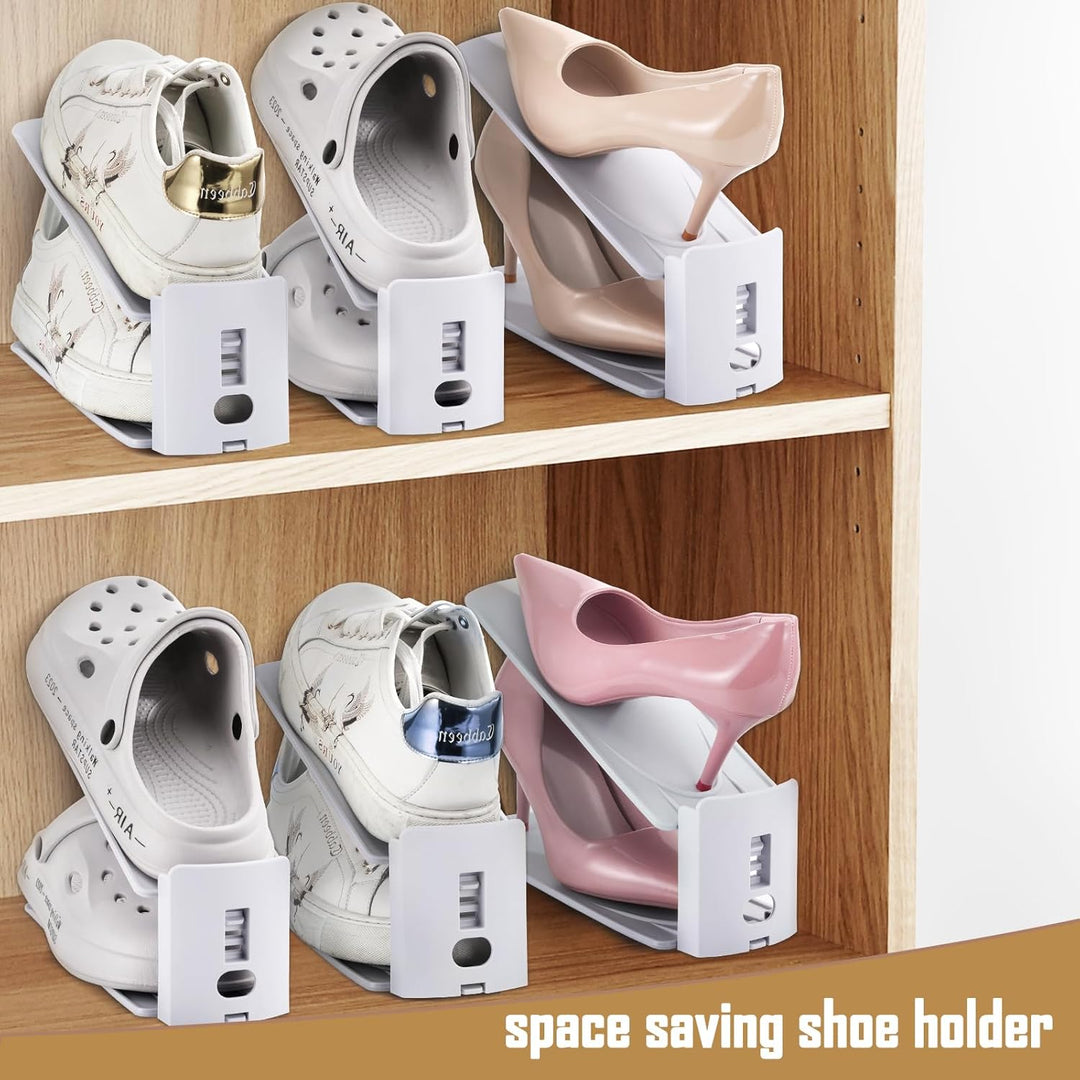 20stk Schuhstapler Platzsparend, 3-Lagig Einstellbar Schuhe Stapeln, Schuh Organizer für Schrank, ru